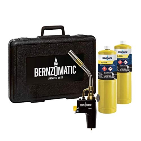 Bernzomatic Kofferset inklusive TS8000 Brenner und 2 x MAP-Pro Gasflasche - Platz für zusätzliches Zubehör