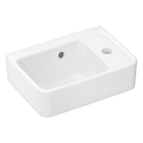 hansgrohe Xanuia Q Handwaschbecken, 1 Hahnloch, mit Überlauf, 360x250mm, weiß, 60129450