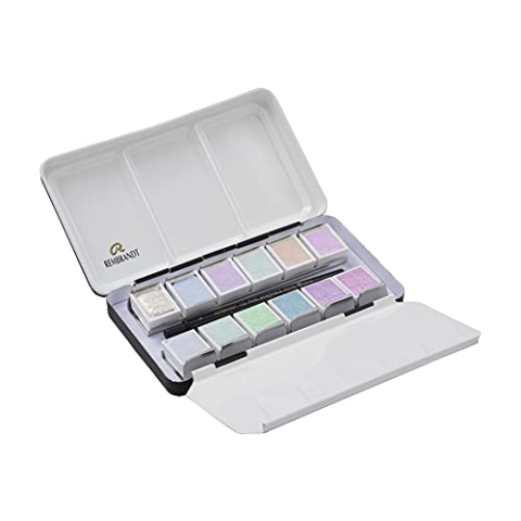 Rembrandt Royal Talens Water Color Box Special Effects 12 halbe Näpfchen Aquarellfarben