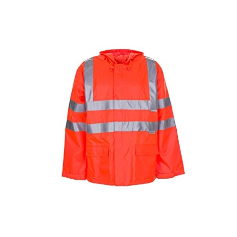 Planam 2061052 Warnschutz Regenjacke, Uni Orange, Größe L