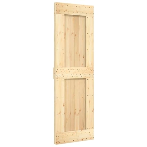vidaXL Tür, Schiebetür mit Schiebetürbeschlägen, Holztür Schiebetürsystem für Schlafzimmer Scheunen, Innentür Zimmertür, Massivholz Kiefer