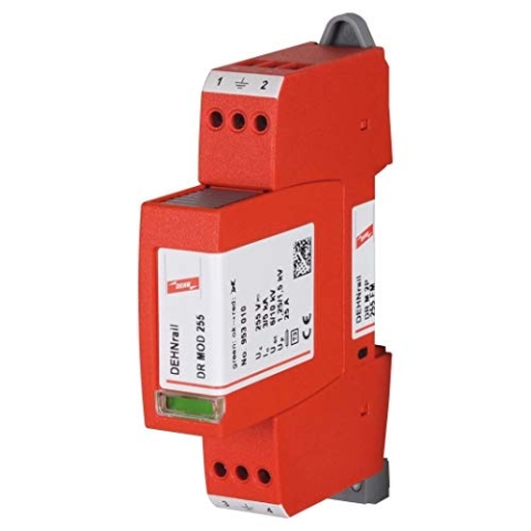 DEHN DR M 2P 255 FM 230V Rot er Spannungsbegrenzer, Streifen (Klemme, 50/60, 5000 A, rot, thermoplastisch, 0,000025 ms)