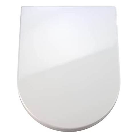 WENKO WC-Sitz Palma, hygienischer Toilettensitz mit Absenkautomatik, WC-Deckel mit Fix-Clip Hygiene-Befestigung, aus antibakteriellem Duroplast, Weiß