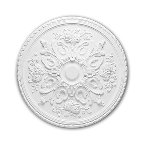 PRO[f]home® - Rosette 156025 Zierelement Deckenelement Rokoko Barock Stil weiß Ø 82,0 cm Profhome
