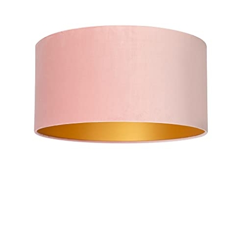 Uniqq Lampenschirm Velours rosa Ø 50 cm - 25 cm hoch