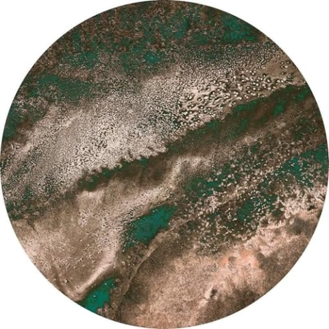 Komar DOT runde und selbstklebende Vlies Fototapete Cuivre - Ø Durchmesser 125 cm - 1 Stück - Kupfer, Metalloptik, Tapete, Dekoration, Wandtapete, Wandbild, Wandbelag, Designtapete - D1-026