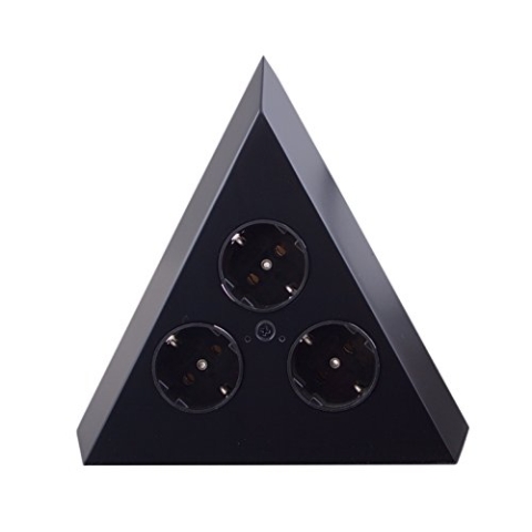 THEBO 17588/C Dreiecksteckdose ST 3007-C schwarz, 240 V, Edelstahl, Deieck