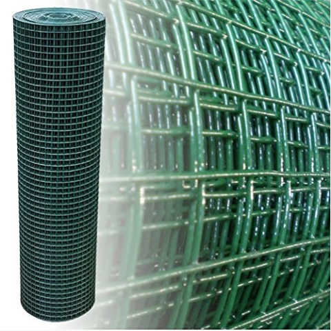 Garmix Volierendraht Maschendraht 4-Eck Drahtgitter Drahtzaun Grün 19x19mm (200cm x 15m 1,45mm)