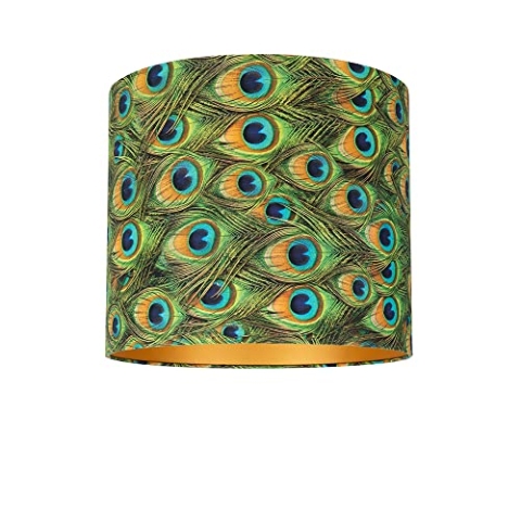Uniqq Lampenschirm Velours Pfau Ø 40 cm - 40 cm hoch