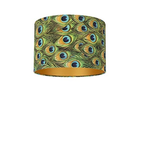 Uniqq Lampenschirm Velours Pfau Ø 35 cm - 20 cm hoch