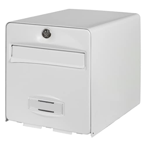 BURG-WÄCHTER, Briefkasten Normalisiert, Stahl verzinkt, mit Tür zu vollständiger Öffnung, Stop-Courrier (Tür blockiert 120 °), 1 Tür, BALthazar, weiß