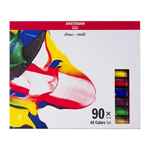 Amsterdam Standard Series Acrylfarben Set | Komplettes Probierset (90 x 20 ml Tuben) | Alle Amsterdam Farben