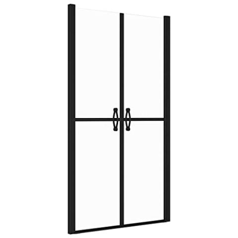 vidaXL Duschtür Moderne Handgriffe Nischentür Pendeltür Schwenktür Duschabtrennung Dusche Duschkabine Badezimmer Klar ESG (93-96) x190cm Aluminium