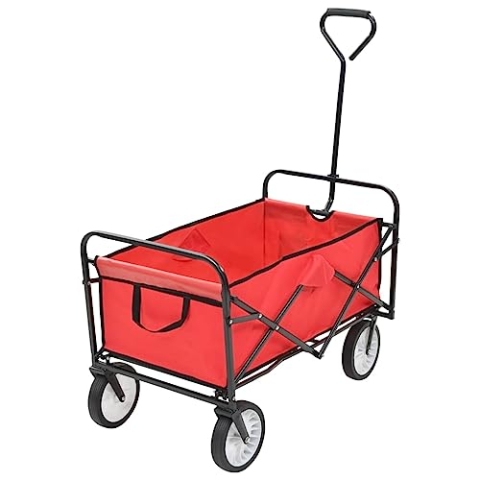 vidaXL Handwagen Faltbar Klappbar Rot Bollerwagen Transportwagen Strandwagen