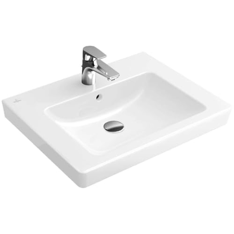 Villeroy & Boch Waschbecken Subway 71136G 60x47cm mit Hahnloch durchgest mit Überlauf weiß alpin c+,