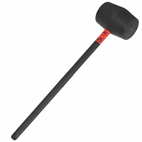 Kerbl Hammer 5kg, Schwarz, Kunststoff, Flach, Gerändelt, 5 kilograms