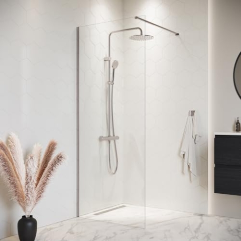 Duschwand Florida 70 x 200cm Glas Duschabtrennung Walk-In Dusche Nano Duschtrennwand