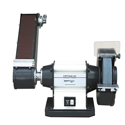 Optimum Universalschleifmaschine OPTIgrind GU 20S (wartungsfreier Motor, mit Schleifband und Schleifscheibe), 3101570