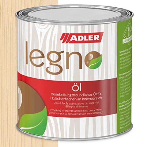 ADLER Legno Öl - Universelles Holzöl farblos für Laub- und Nadelhölzer im Innenbereich - Holzschutz & Pflege mit Holzpflegeöl für Möbel, Innenausbau & Holzböden - Weiß 2,5l