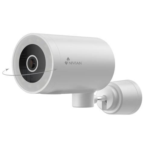 NIVIAN - Bullet WiFi Kamera 2,4 GHz | Half4K 2560x1440 | Menschenerkennung | Farbnachtsicht | Kompatibel mit Alexa und Google Home | Fernsteuerung über Tuya App (Motorisierte Bullet)