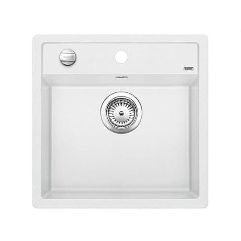 BLANCO DALAGO 5 | Granitspüle aus SILGRANIT weiß | Einbauart: Einbau von Oben | für 50 cm breite Unterschränke | Großes Beckenvolumen für optimale Nutzung | Reinigungsfreundliche Öberfläche