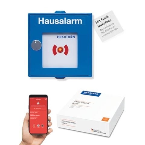 Hekatron Funkhandtaster Genius für Hekatron Genius Plus X Rauchmelder – Hausalarm – optional Funk vernetzbar