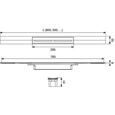 TECEdrainprofile Duschprofil, 1200 mm, Edelstahl gebürstet 671200