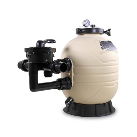 Flotide MFS27 HDPE Sand Filter - 675mm Diameter, 18000 L/H Max Flow, 101.5 m³ Pool Capacity, 0.36 m² Filter Surface, 63mm / 2" Dimension, 185kg Sand,High Density Poly Ethylene, 2.8 Bar, 50°C, White