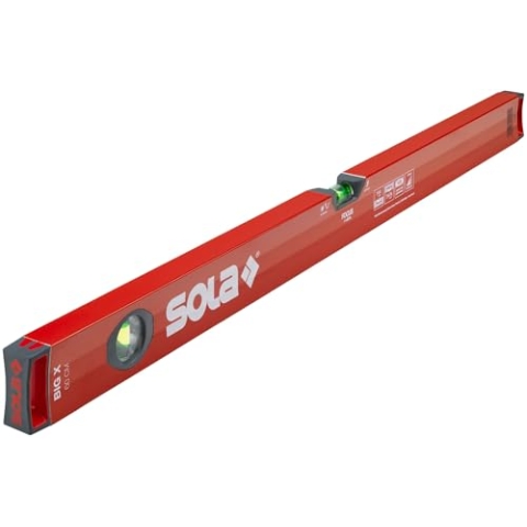 SOLA BIGX 60 - Wasserwage 60 cm - patentierte SOLA-FOCUS Libelle - mit schockabsorbierenden Endkappen