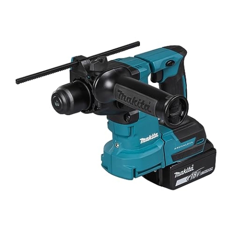 Makita DHR183RTWJ Akku-Kombihammer für SDS-PLUS 18V / 5,0 Ah, 2 Akkus + Ladegerät mit Staubabsaugung DX16 im MAKPAC
