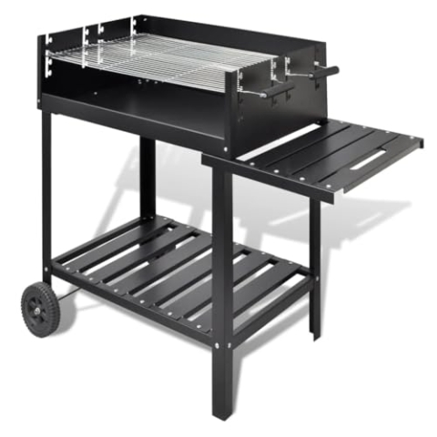 vidaXL Holzkohlegrill Grill Säulengrill Standgrill Gartengrill Grillwagen BBQ