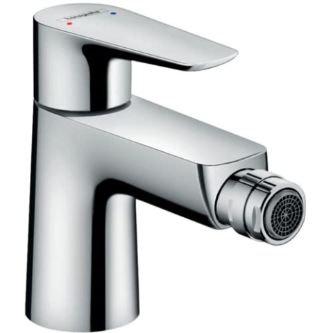 hansgrohe Einhebel-Bidetmischer Talis E, Bidetarmatur mit Auslauf Höhe 80 mm und Push-Open Ablaufgarnitur, wassersparend, Chrom