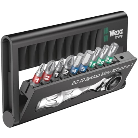 Wera 05057418001 Bit-Check 10 Zyklop Mini BiTorsion 1, 1 Set, 7.6 x 2.5 x 12.7 cm