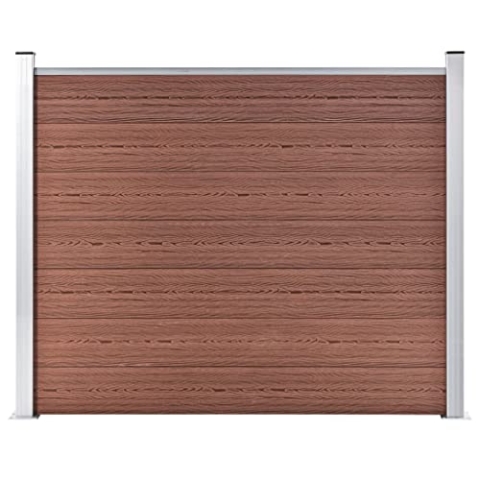vidaXL Zaunelement Gartenzaun Sichtschutzzaun Lamellenzaun Windschutz Zaun Windschutzzaun Terrasse Stecksystem Lärmschutz WPC 180x146cm Braun