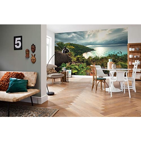 Komar Vlies Fototapete GARTEN DER VERSUCHUNG | Tapete, XXL, Dekoration, Natur, Landschaft, Schlafzimmer, Wohnzimmer, Büro, Flur | Größe 450 x 280 cm (Breite x Höhe) | SHX9-036