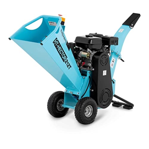 hillvert HT-HECTOR 212T Gartenhäcksler Häcksler Garten Benzin (80 mm Schnitt, 3600 U/min, 7 PS 5145 W, 3,6 l Benzintank, 196 cm³, 1,6 l/h Verbrauch) Auswurftricher einstellbar Elektrostart/Kickstart