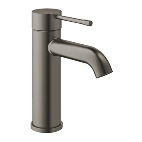 GROHE Essence, Waschtischarmatur, wassersparend (Wasserhahn für das Bad, 17cm hoch, Badarmatur mit langlebiger Oberfläche, einfache Installation am Waschbecken), anthrazit gebürstet, 23590AL1