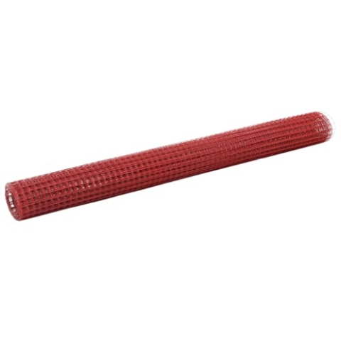 vidaXL Drahtzaun Stahl mit PVC-Beschichtung 10x1,5 m Rot, Drahtzaun, Maschendrahtzaun, Maschendraht Rolle, Maschendraht, Maschendrahtrolle, Drahtrolle