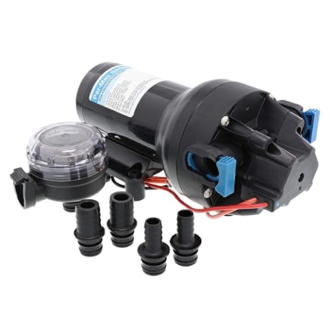 Jabsco P501J-115S-3A, ParMax HD5-12V 5GPM 40PSI Hochleistungs-Süßwasserpumpe, schwarz