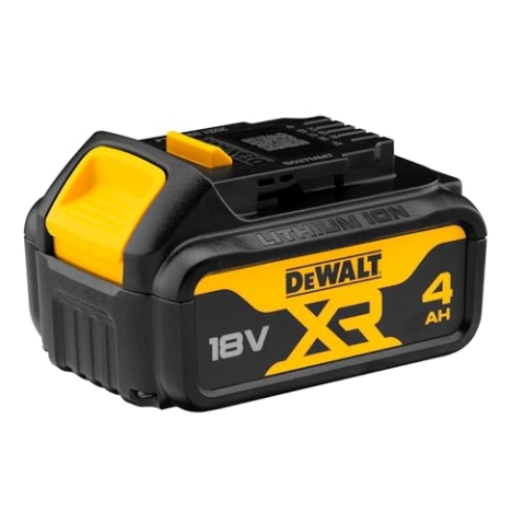 DEWALT 18 Volt Li-Ion Akku (4 Ah, Schiebe-Akku, kompatibel mit Allen Dewalt 18 Volt XR Maschinen, LED-Kapazitätsanzeige), DCB182-XJ