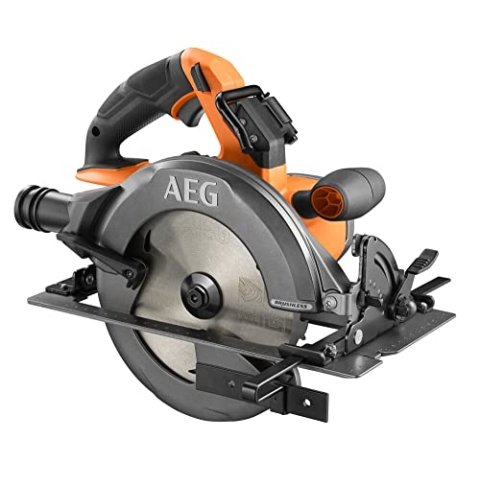 AEG 18 V PRO18V Brushless Akku-Handkreissäge BKS18BL2-0(Sägeblatt-Ø190 mm, Schnitttiefe 90°/45° 68/47,5 mm, werkzeuglose Einstellung, inkl. Sägeblatt,Parallelanschlag,o, Akku&Ladegerät) Schwarz/Orange
