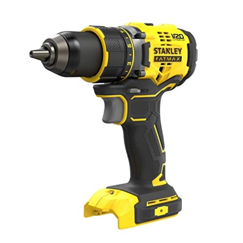 Stanley FatMax 18V 2-Gang Akku-Bohrschrauber SFMCD720B (2.0Ah, max. Drehmoment 80 Nm, bürstenloser Motor mit Vollmetallgetriebe, LED-Licht, inkl. Gürtelclip, Lieferung ohne Akku und Ladegerät)