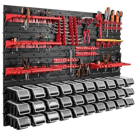 botle 115 x 78 cm Wandregal 30 Sichtlagerkästen Deckel Werkzeughalter Stapelboxen Werkstatt Werkbank