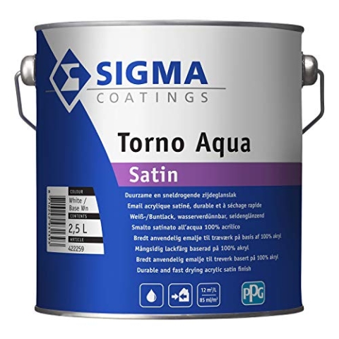 Sigma Torno Aqua Satin weiß 2,5L Weißlack für Innen und Außen