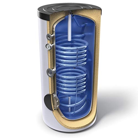 Warmwasserspeicher, Standspeicher, Elektrospeicher mit 2 Wärmetauschern Energieeffizienzklasse B in der Größe 200 L Liter