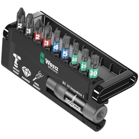 Wera Bit-Sortiment, Bit-Check 10 Impaktor 1, 10-teilig, 05057680001