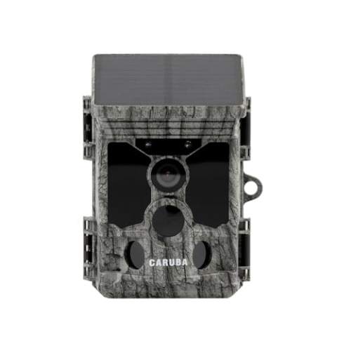 Caruba Wildtierkamera Kamera Raccoon Solar 4K | 46MP Fotoauflösung | 4K Video | Solarpanel | WLAN & Bluetooth | Nachtsicht bis zu 20m | Wasserdicht IP66 | Inkl. 32GB Micro SD-Karte | Mit Nachtsicht