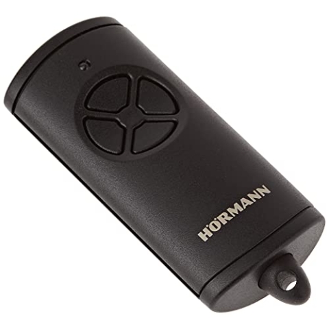 Hörmann Handsender HSE4 BS mit 4 Tastenfunktionen, mit Öse für Schlüsselanhänger, BiSecur Funktechnologie, (für Garagentor, Einfahrtstor, Haustür usw,), schwarz 4511736, 1er Pack