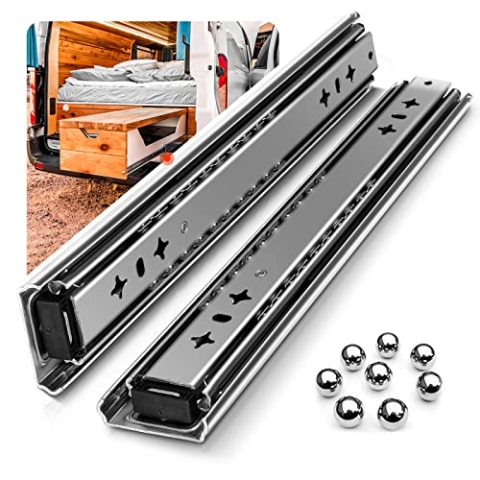 SHUHANG Schubladenschienen 120 kg Tragfähigkeit mit kugelgelagerten Industriell schubladenauszug Vollauszug 300 350 400 450 500 550 600 650 700 750 800 850 900 950 1000 mm, Seitenmontage 1 Paar