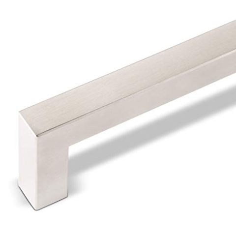 SOTECH 10 Stück Möbelgriffe E3 echt Edelstahl BA 384 mm (Profil 15 x 15 mm) Stangengriffe Relinggriffe Schubladengriffe